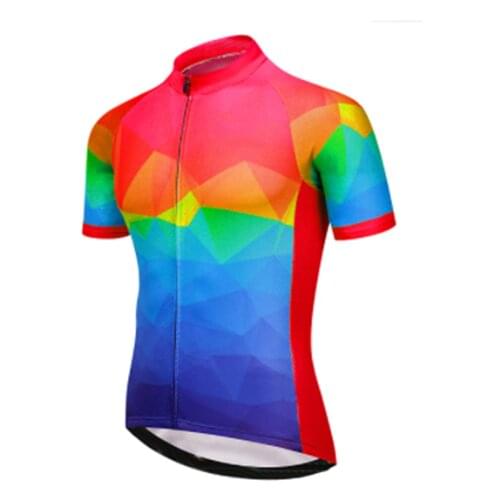 Cycling Jersey Mens Short Sleeve Bike Jersey Top Moisture Wicking Sports 100% Polyester Mountain Bike MTB Clothing Cycling Tops