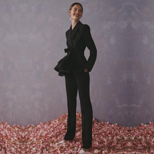 2020 New Suits 2 Piece Set for Women Casual Celebrity Party Nightclub interview suit set uniform Blazer and Pencil Pant Set