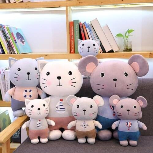 25 Cm 40 Cm Children’s Toy Cat And Mouse Plush Toy Doll Comfort Pillow Sleeping Pillow Boys And Girls Favorite Christmas Gifts