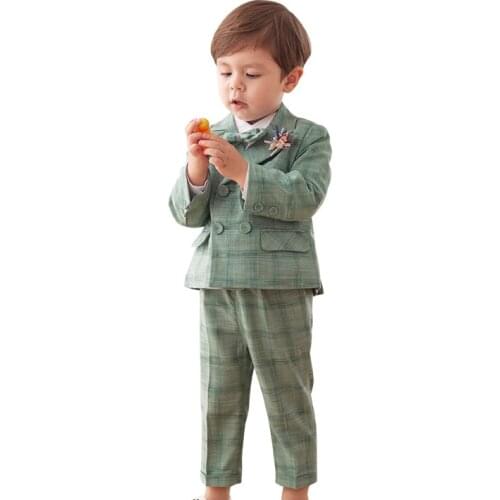 Little prince BABY Boys Jacket+Pants Bowtie 3pcs Wedding Suit Gentleman Kids Birthday Dress Children Party Costume