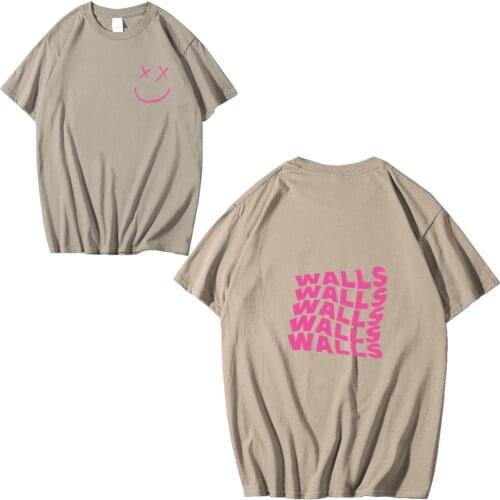 2021 Summer New100% Cotton Smiley Printing T Shirt Men Causal O-neck Basic T-shirt Male High Quality Classical Tops