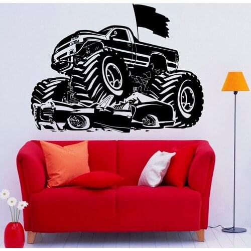 Truck Wall Decal Vinyl Sticker Racing Car Wall Sticker Truck Garage Interior Decor Removable for Home Decor Art Murals C300