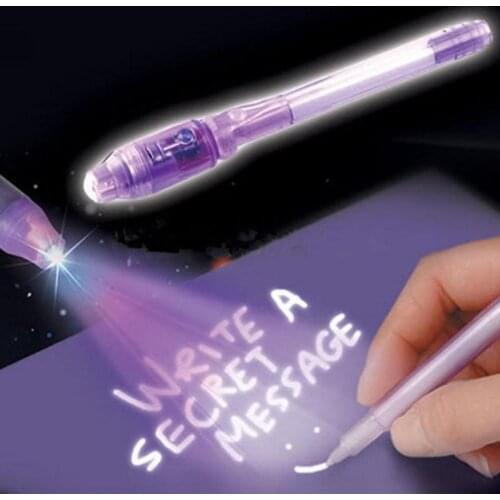 Invisible Ink Pen Built in UV Light Magics Marker Gift Student School Stationery