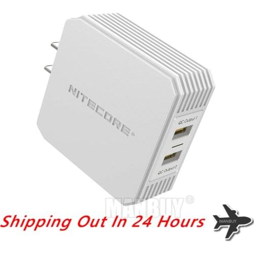 NITECORE UA42Q 2-Port QC 3.0 2.0 USB Adapter Available Dual Ports Efficient High-speed Charging Adapter With Authentication Code