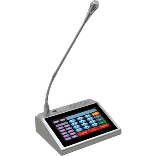 Newest IP Audio System Desktop Paging Microphone with 7 inch Touch Screen