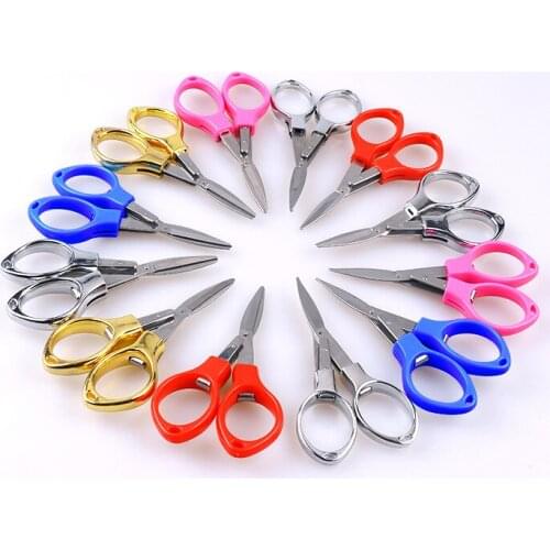 Office Education Folding Scissors Stainless Steel Multifunctional Stretching 8-character Outdoor Fishing Childrens Thread Clips