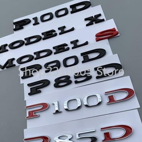 P100D Underline P90D P85D P75D 90D 85D 75D Top ABS Letters Emblem for Tesla Model 3 X S Car Styling Trunk Lid Badge Sticker