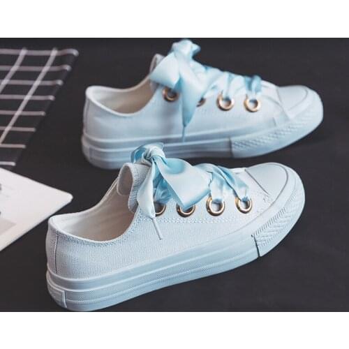 Canvas Women Shoes 2020 New Wild Shoelace Shallow Solid Color Cute Trend Flats Casual Low-top Shoes Womens Vulcanize Shoes