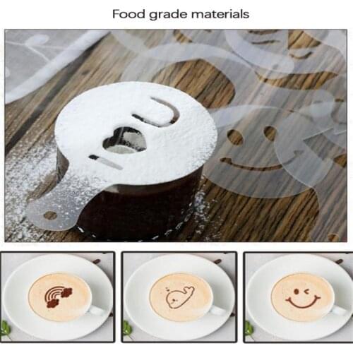 16pcs Coffee Latte Mould Printing Spray Milk Froth Pattern Plastic Coffee Utensils Kitchen Mould Plastic For Home Kitchen Office