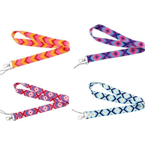 10pcs/lot J2938 Art Bohemia rhombus Neck Straps Lanyards For Keys ID Card Mobile Phone USB DIY Badge Holder Geometry Lanyard