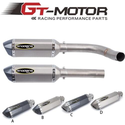 GT Motor - Motorcycle Exhaust Connecting Tube Muffler Pipe Link Exhaust middle Pipe Escape SLIP ON FOR YAMAHA R1 2009 - 2014