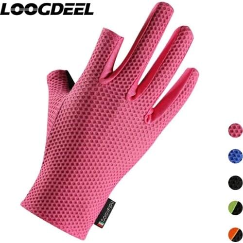 LOOGDEEL Summer Sun protection Fishing Gloves For Men Women Wearable Anti-slip Fishing Gloves Breathable Sweat Fishing Gloves