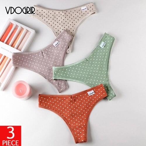 VDOGRIR 3Pcs/Lot Sexy Women Cotton Panties Set Underwear Seamless Thongs Low Waist Female Fashion G-String Comfort Lady Lingerie