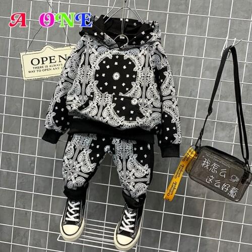 Spring Autumn kids clothes baby clothing boys Sweater + pants 2 pcs baby set fashion geometric totems baby boy clothes set