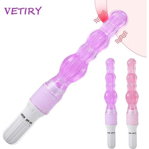 VETIRY Jelly Anal Plug Vibrator Anus Vagina Stimulator Butt Plug Multi-speed G-spot Massage Anal Bead Sex Toys For Women Men