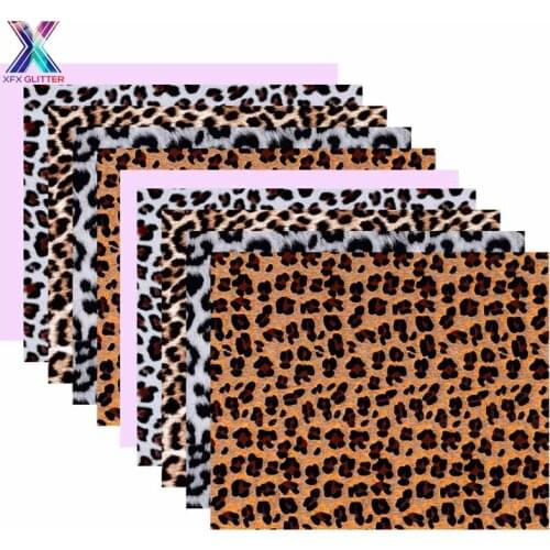 XFX HTV Heat Transfer Vinyl Leopard Animal Print Heat Transfer Vinyl Craft Iron on HTV In 25x30.5cm for T-Shirt DIY Cricut Vinyl