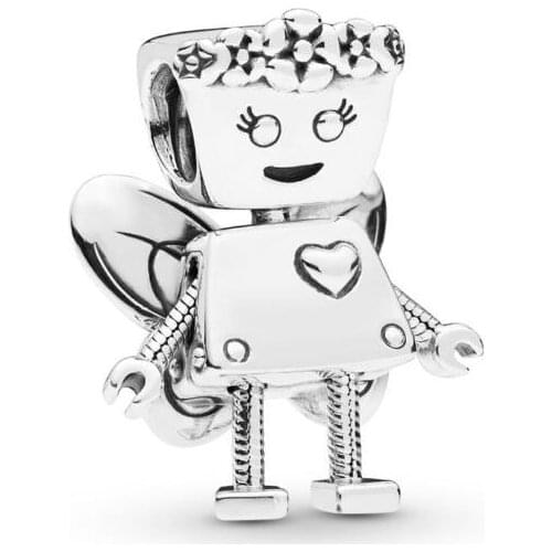 Genuine 925 Sterling Silver Bead Floral Bella Bot Charm Beads Fit Women Pan Bracelet & Necklace Diy Jewelry