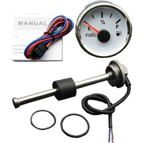 0-190ohm Oil Liquid Tank Indicator for 52MM Gauge Fuel Level Sensor 150mm 200mm 300mm 350mm Marine Boat Yacht Water Level Gauge