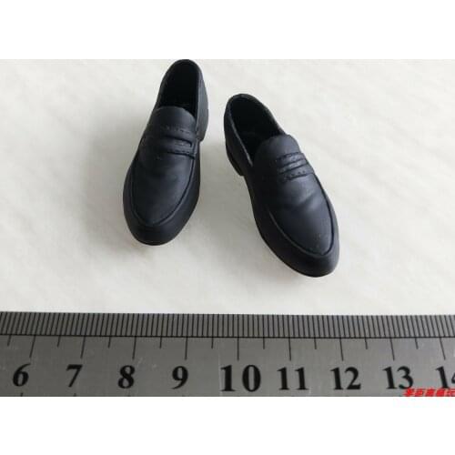 1:6th Soldier Parts Black Leather Shoes Suit Leather Model for 12" Male Figure