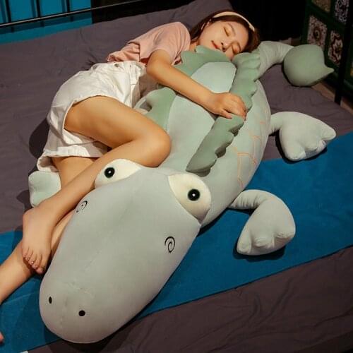 1pc New Creative Lying Long Leg Crocodile Plush Toys Lovely Stuffed Soft Cushion Animal Doll Birthday Gift for Boys Girls Kids