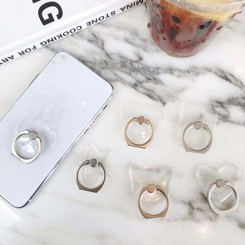 1pcs transparent Mobile Phone Ring Holder Universal 360 Degree Rotation Finger Phone Ring Holder Car Bracket Accessories