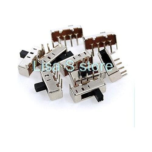 10 Pcs x SS13F24 5mm Knob Height Panel PCB 4 Pin 3 Position 1P3T SP3T Slide Switch Side Knob 0.5A 50V DC