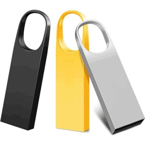 100pcs/lot Custom Logo Metal Pendrive 4GB 8GB 16GB 32GB 64GB Flash Drive Pen Drive USB 2.0 Memory Stick Cle USB for Wedding Gift