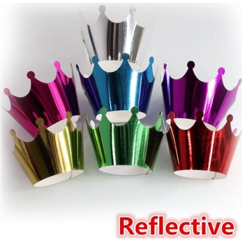 1000pcs Royal Crown Reflective Muffin Cupcakes Paper Cup Oilproof Cake Mold Liner Tray Wedding Caissettes Cupcake Paper Cases