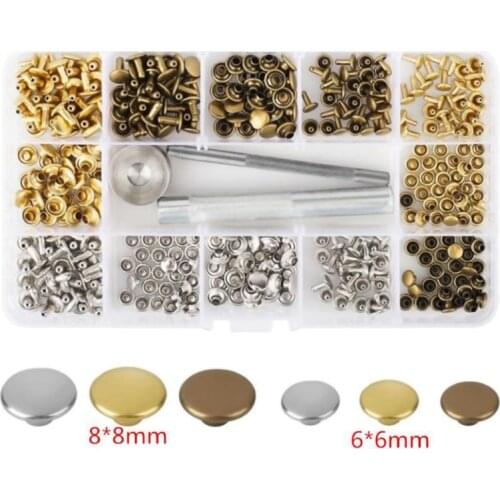 240 set round double sides rivets cap stud tools kit for bag, hat, shoe,clothes,jeans,leather chocker diy craft accessory