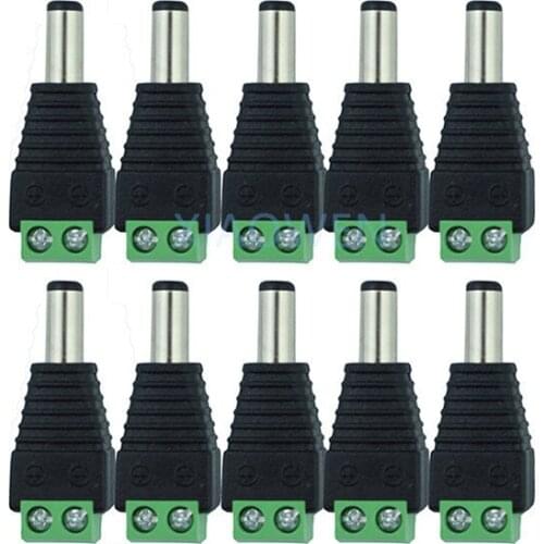 5PCS Female DC Power Jack Connector Plug Adapter 5.5x2.1mm For 5050 3528 Single Color LED Strip Light for CCTV Camera