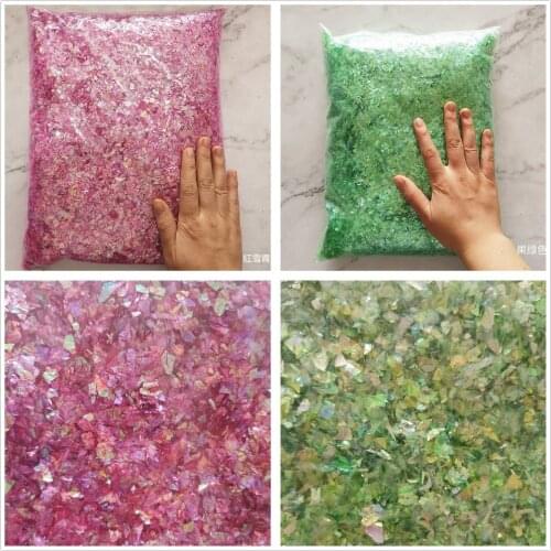 500g Modeling Clay Shell Paper Crystal Epoxy Material Enclosure Irregular Candy Paper Slime Charm DIY Filling Accessories