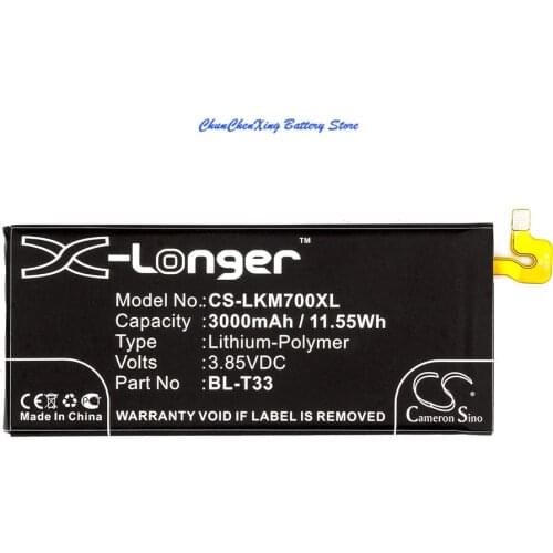 Cameron Sino 3000mAh Battery BL-T33 for LG M700A, M700AN, M700DSK, M700N, Q6, Q6a