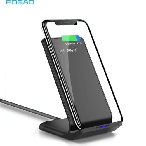 FDGAO 10W Qi Wireless Charger For iPhone XS Max XR X 8 11 Quick Charge 3.0 Fast Charging Stand for Samsung Note 10 9 8 S10 S9 S8