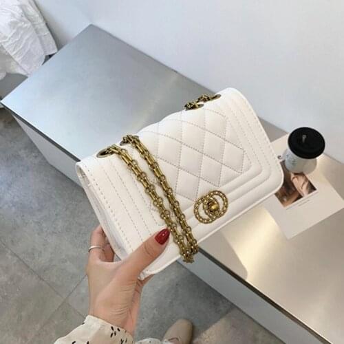 Summer Diamond Small Shoulder Bags Chain Woman Fashion Handbag Shoulder Bag Solid color Crossbody Portable Female Messenger 2021