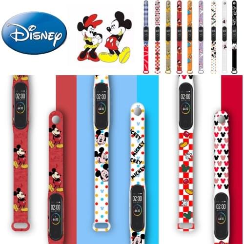 Disney Mickey Princess Stitched Miracle Strap for Mi Band 6 5 4 3 NFC Cartoon Print Wristband Bracelet Replacement Shipping Free
