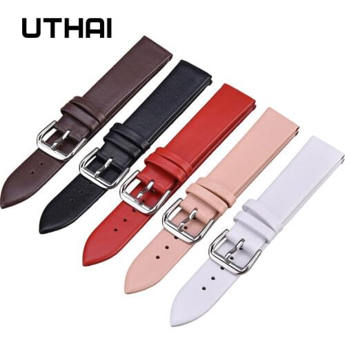UTHAI P20 Watch Bracelet Belt Woman Watchbands Genuine Leather Strap Watch Band 12-24mm Multicolor Watch Bands