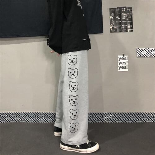 Punk style Wide Leg Pants summer Women Gothic Harajuku Streetwear Trousers Women vintage Black Print Oversized Trousers Hip Hop
