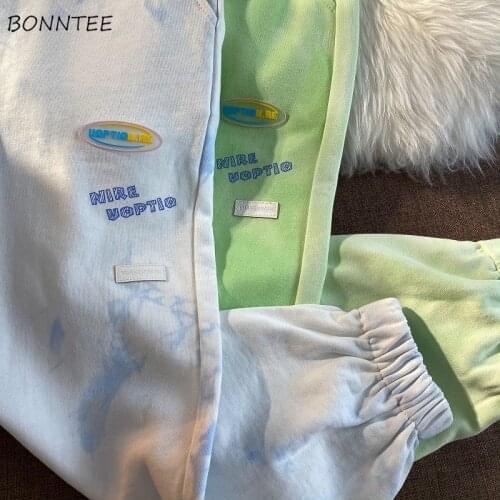 Pants Women Tie Dye Loose Design Sweatpants Student Chic Cool Female Harajuku Simple Soft Ulzzang All-match Young Style Leisure