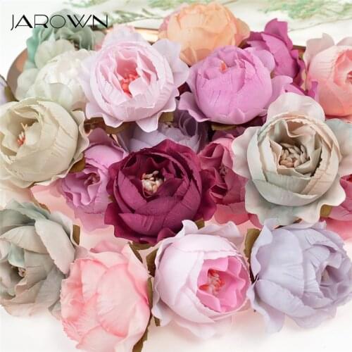 JAROWN High Quality Peony Flower Head Wedding DIY Garland Artificial Rose Flower Head Gift Box Decor Accessorie Christmas Decor