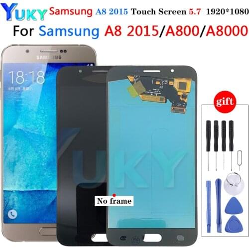 For Samsung Super oled Lcd Display Voor Samsung Galaxy A8 2015 A800 A8000 A800F Lcd Touch Screen Digitizer Vergadering LCD