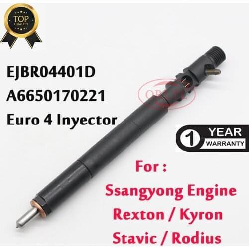 Common Rail Injector EJBR04401D For Ssangyong Kyron/Rexton/Stavic/Rodius 2.7L A6650170221