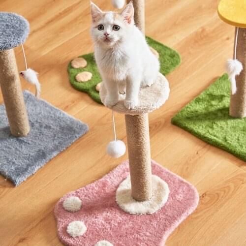 Cat Scratching Post Cat Claw Scratcher Pet Scratch Climbing Tree Durable Sisal Rope with Plush Ball Toy for Kitty Cats Kittens
