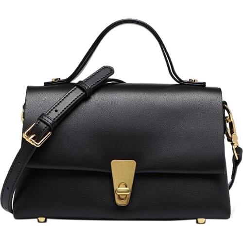 Soft Cowhide Armpit Retro Shoulder Small Square Bag Top Quality Crossbody Bag Handbag for Woman