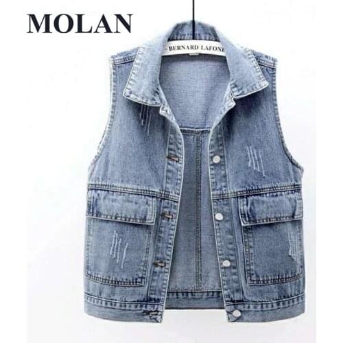 Женские джинсовые жилеты MOLAN China At AliExpress