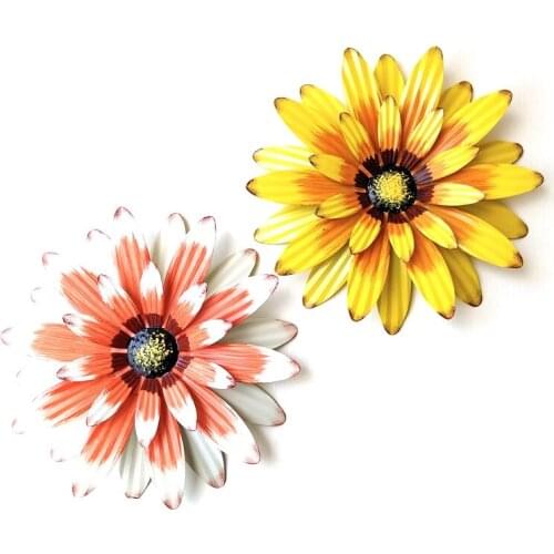 2 Pack Flowers Wall Art Inspirational Daisy Wall Decor Sunflower Hanging for Indoor Outdoor Home Bedroom Living Room