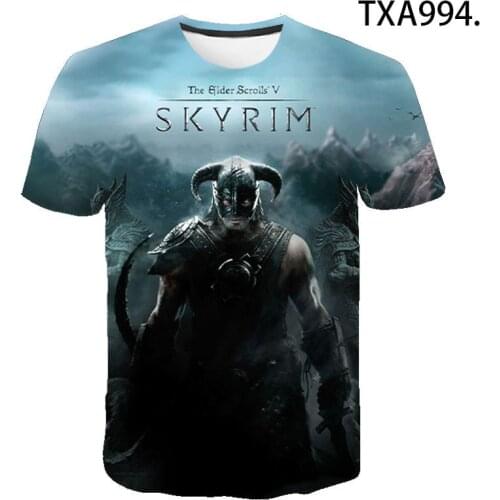 2020 New Summer Skyrim 3D T Shirts Casual Streetwear Boy Girl Kids Fashion Short Sleeve Men Women Children Printed Cool Tops Tee