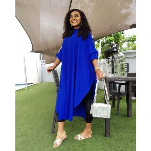 New Robe Africaine Femme Evening 2021 High Quality Nigerian Clothes Wear Fashion Sequin Patchwork Oversized Dress