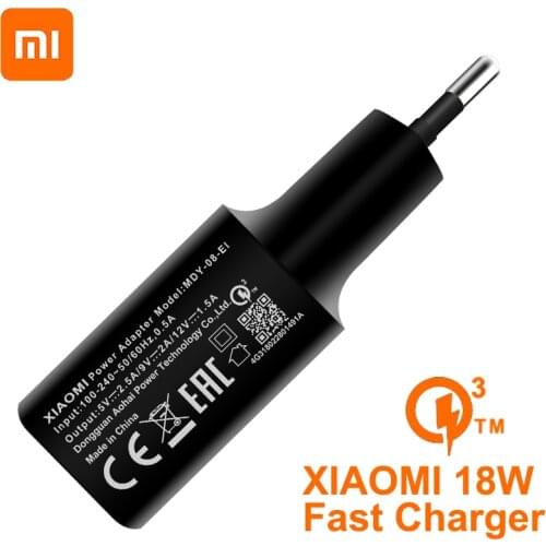Original XIAOMI MI 8 Fast Charger 12v1.5a QC 3.0 18W Usb Quick Charge 100cm Type C Cable for XIAOMI A2 A1 6 mix 2s redmi Note 7