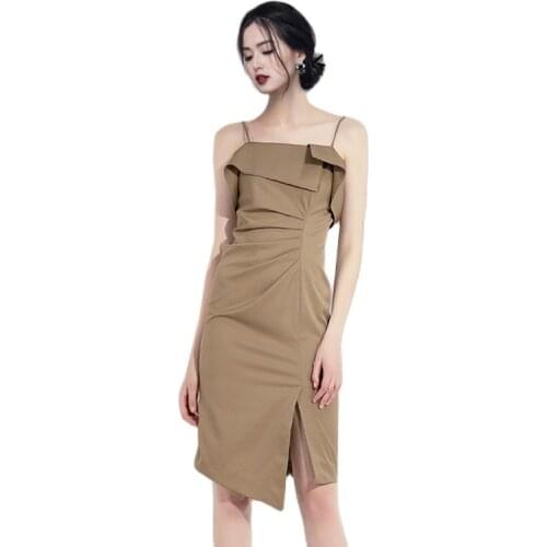 Sexy tight sundress one piece korean ladies sleeveless cabaret party midi bodycon Dresses for women