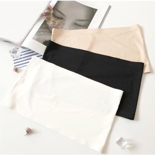 Summer Women Spandex Bandeau Top Solid Breathable Strapless Bra Bandeau Soft Seamless Women Casual Tank Crop Tops